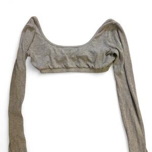 Edikted grey long sleeve crop top
